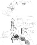 Cream Yum action_pose author_like chibi fang fruit_cannon ink_sketch open_mouth silly wings // 593x729 // 106.9KB