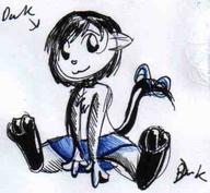 :3 Focomi Miadren author_like bow female ink_sketch paws skirt // 373x344 // 11.2KB