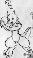 Bubbles Nagoradria_Eeiness Yum balloon_popping balloons claws fang featureless_crotch featureless_nude horn long_ears nude open_mouth pantsless pencil_sketch question_mark sketch // 934x1625 // 139.8KB