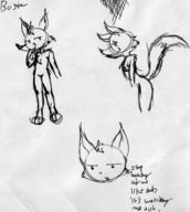 buster chestfluff doodle fluffy_tail fox ink_sketch open_mouth // 1506x1685 // 1.7MB