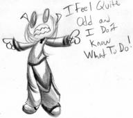 Half canine demented doodle male pencil pencil_sketch screaming shouting silly sketch what // 1124x996 // 73.6KB