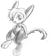 creature fluffy_tail long_ears pencil pencil_sketch sketch unidentified_character wide_hips // 912x1008 // 286.9KB