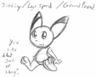 Kiddle featureless_crotch long_ears notes open_mouth pantsless pencil pencil_sketch sitting sketch // 844x672 // 34.5KB