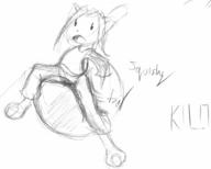 Kilo balloon_sitting balloons bubble doodle felyne male open_mouth pencil pencil_sketch silly sitting sketch squish straddle // 1579x1270 // 114.2KB