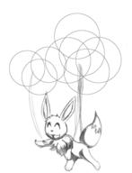 GIMP Pokemon androgynous eevee fluffy_tail ink ink_sketch long_ears open_mouth sketch // 932x1216 // 85.3KB