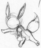Pokemon eevee fluffy_tail ink ink_sketch long_ears sketch // 500x592 // 41.5KB