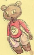 Red_Shirt bear colour female ink ink_sketch kibrosian open_mouth shirt shorts sketch star unidentified_character wide_hips // 524x852 // 85.6KB