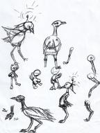 avian beak bird doodle fluffy_tail ink ink_sketch robot sketch wings // 2003x2666 // 1.2MB