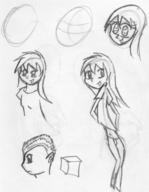 Alissa female human long_hair midriff open_mouth pencil pencil_sketch sketch year:2005 // 882x1136 // 218.7KB