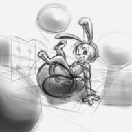 Bunni Gallivanting Unnamed_character androgynous balloon_sitting balloon_squishing balloons butt digital digital_sketch doodle fang fluffy_tail grey icon leaning leaning_back legs long_ears male mypaint on_back open_mouth paws perspective pressure sketch squish tooth wink // 1110x1110 // 165.1KB