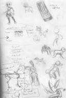 Bunni androgynous canidae canine doodle lamp light long_ears open_mouth oversized_shirt pencil pencil_sketch question reference robot rough sex_neutral skeleton sketch spider text tooth toy // 1139x1692 // 297.4KB