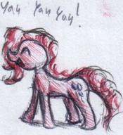 Friendship_is_Magic My_Little_Pony Pinkie_Pie colour cute fanart female ink ink_sketch open_mouth rough silly sketch // 393x431 // 43.6KB
