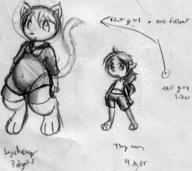 Unnamed_character attack author_like character felyne female idea large_scan magic male midriff open_mouth pencil_sketch shorts // 608x541 // 226.4KB