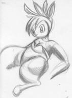FIP Lola costume female kibrosian long_ears pencil pencil_sketch silly sketch // 843x1148 // 181.3KB