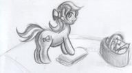 Firecry_Sundae author_fancy author_indifferent doodle female filly pencil pencil_sketch picnic picnic_basket pony sketch // 2284x1272 // 573.6KB