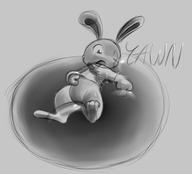 Bounce_Bracelet author_indifferent bottomless bubble bubble_laying bunny digital digital_sketch doodle featureless_crotch handwriting long_ears monologue mypaint open_mouth rabbit shirt sketch text tinsel yawn // 1344x1216 // 123.0KB