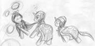 Equestrian_Wargames Unnamed_character action attack author_like ball cape cloak female filly mage magic mane pencil pencil_sketch pony prompt question_mark rope sketch softball sun tail unicorn wizards // 2392x1158 // 460.4KB