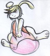 Bunni androgynous author_fancy author_like balloon_riding balloon_sitting balloon_straddle balloons bubble bubble_riding bubble_sitting bubble_straddle bunny colour crayon featureless_crotch ink ink_sketch long_ears midriff pawpads paws sketch smile vest // 774x874 // 186.2KB