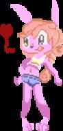 GIMP Pink_Bunny Pretty_Penny author_fancy author_like bunny colour digital female long_ears midriff open_mouth pixel_art shorts ♥ // 56x117 // 2.3KB