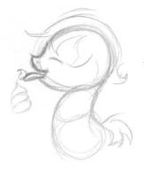 Firecry_Sundae author_dislike doodle female filly pencil pencil_sketch pony rough sketch tongue // 501x594 // 33.5KB