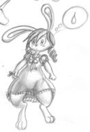 Jewels author_fancy author_love blush bunny dress female long_ears pencil pencil_sketch sketch skirt sweatdrop // 946x1374 // 181.8KB