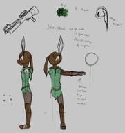 Evernight_Fayre Excellen Haretrigger author_indifferent bunny bush colour digital digital_sketch long_ears male mypaint notes rabbit reference shorts sketch weapon // 2048x2176 // 1.0MB