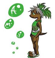 Amy_(Bubblemaker) author_like bubble colour digital_color green green_hair pointy_tail sandles silver_hair // 281x296 // 18.3KB