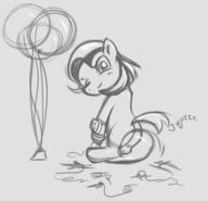 Fallout_Equestria Pipbuck Toy_Bloon author_fancy author_indifferent balloon_popping balloons blush butt digital digital_sketch grin male plot pony popping sketch squeee text // 509x491 // 97.5KB