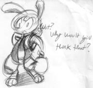 ambiguous author_like bunny dialogue doodle long_ears open_mouth shorts text // 834x794 // 458.4KB