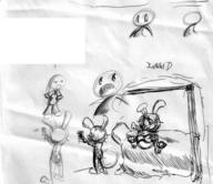 Half Luna author_like balloons bed censored doodle ink_sketch long_ears open_mouth panting pencil_sketch shorts silly switch tail_view // 1190x1026 // 695.5KB