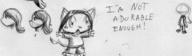 Kilo author_indifferent chibi felyne human ink_sketch lies open_mouth silly tears wide_eyed // 991x287 // 212.5KB