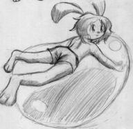 Luna author_dislike balloons bubble disproportionate doodle long_ears pencil_sketch shorts topless // 439x426 // 152.5KB