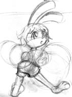 Bunni Luna author_indifferent balloons large_scan long_ears open_mouth pencil_sketch shorts tail_view // 632x852 // 53.7KB