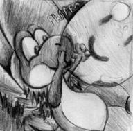 4-3_Don't_Look_Back Nintendo Yoshi's_Island author_fancy author_like background balloon_inflation balloons featureless_crotch pencil_sketch trees yoshi // 850x836 // 86.8KB
