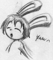 Bunni Tori author_indifferent closed_eyes long_ears open_mouth pencil_sketch // 348x388 // 96.4KB
